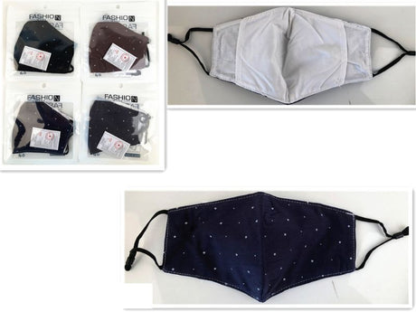 Set of 12 fabric face masks, 12 x 13 x 22 cm, breathable, machine washable, stylish protection for daily use.