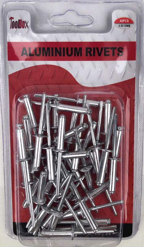 Premium aluminum rivets 4.8 x 18mm, corrosion-resistant, 12 packs, ideal for various DIY and professional fastening tasks.