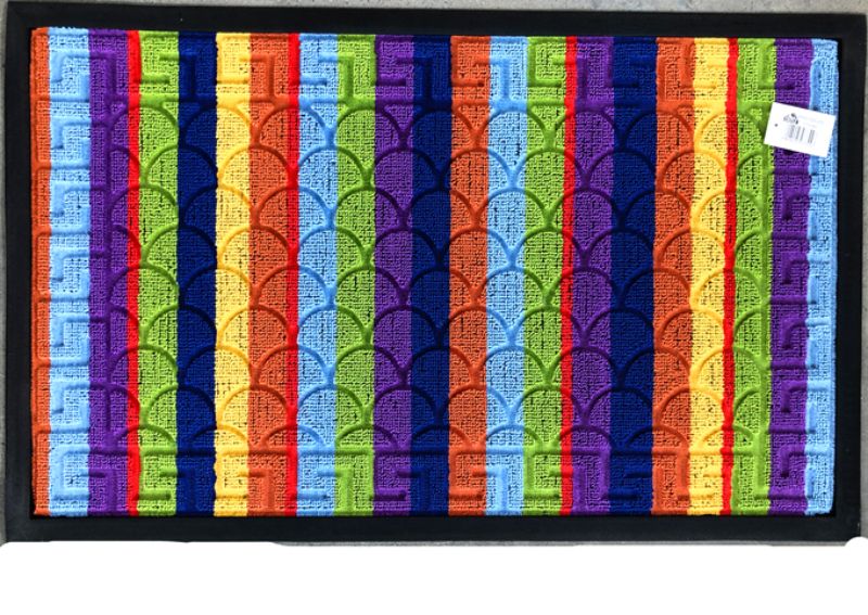 Vibrant 80 x 50cm floor mat with anti-slip backing, perfect for comfort and style in any space.