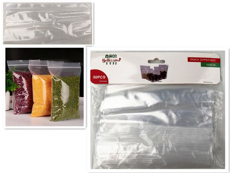 Snack Zipper Bags (16 x 8 cm) in a 12-pack are durable, lightweight, and perfect for snacks and organization on the go.