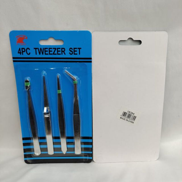 12 packs of stainless steel tweezers with ergonomic grips, perfect for grooming and crafting precision tasks.