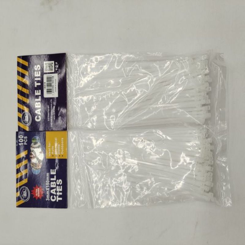 Durable 3 x 150mm cable ties in packs of 6, perfect for organizing cables and wires in any environment.