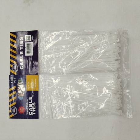 Durable 3 x 150mm cable ties in packs of 6, perfect for organizing cables and wires in any environment.
