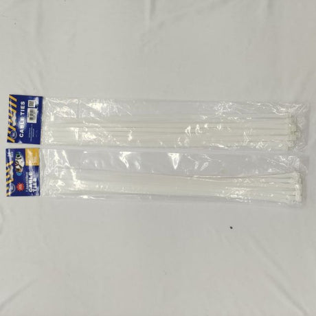 Premium white cable ties, 7.2 x 500mm, 120 pieces for effective organization and bundling in home or office use.