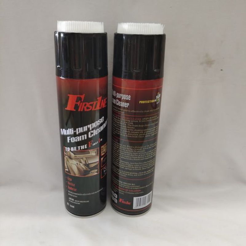 Universal Foam Cleaner with Brush 600ml set of 12, perfect for tackling tough grease and stains on various surfaces.
