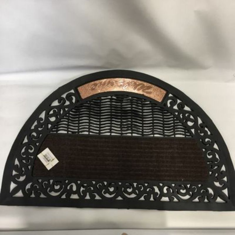 Set of 6 sleek black floor mats (45 x 75cm) with non-slip backing, ideal for high-traffic areas, stylish and durable.