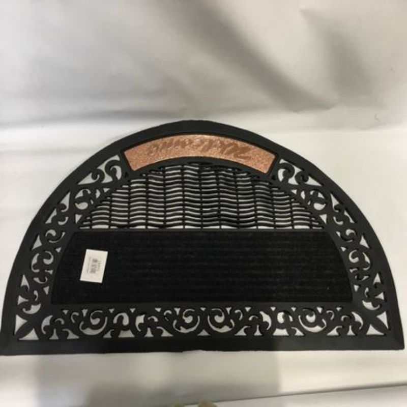 Set of 6 black floor mats (45 x 75cm) with non-slip backing, perfect for home and office decor and high foot traffic areas.