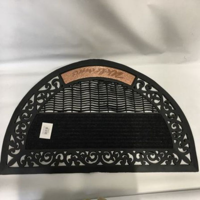 Set of 6 black floor mats (45 x 75cm) with non-slip backing, perfect for home and office decor and high foot traffic areas.