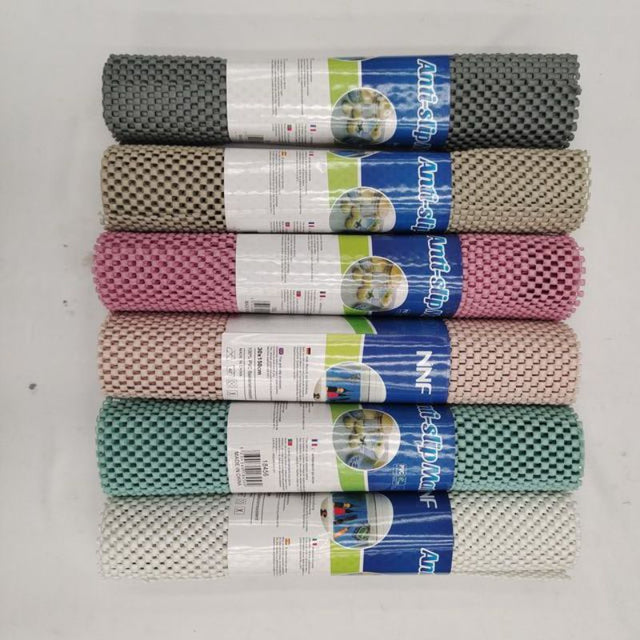 Set of 12 assorted anti-slip mats, 30 x 150cm, designed for safety and comfort in high-traffic areas.
