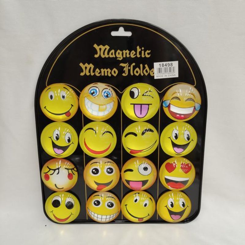 Vibrant 5CM smiley face refrigerator magnets, perfect for holding notes and brightening home decor, pack of 16.