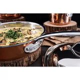 Chasseur Escoffier 14cm saucepan with elegant copper exterior for even heat distribution, ideal for sauces and everyday cooking.