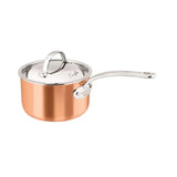 Elegant 16cm copper saucepan for sauces and reheating, featuring advanced heat conductivity and timeless French design.