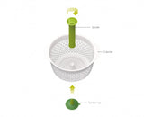 Joseph Joseph Spindola Spinning Colander: A compact 2-in-1 tool for rinsing and drying veggies, with an efficient pump-action mechanism.