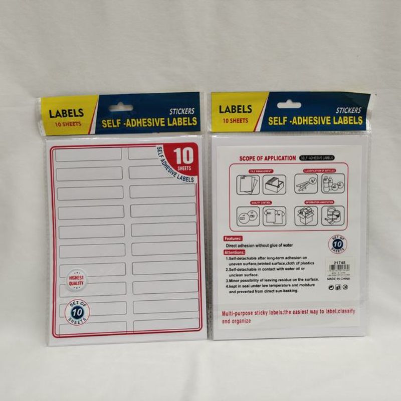 Premium label stickers (7.2 x 1.7cm) in 12 packs for organizing and crafting, with strong adhesive for various surfaces.