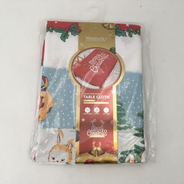 Set of 6 festive Christmas tablecloths, 140 x 222cm, perfect for enhancing holiday dining experiences.