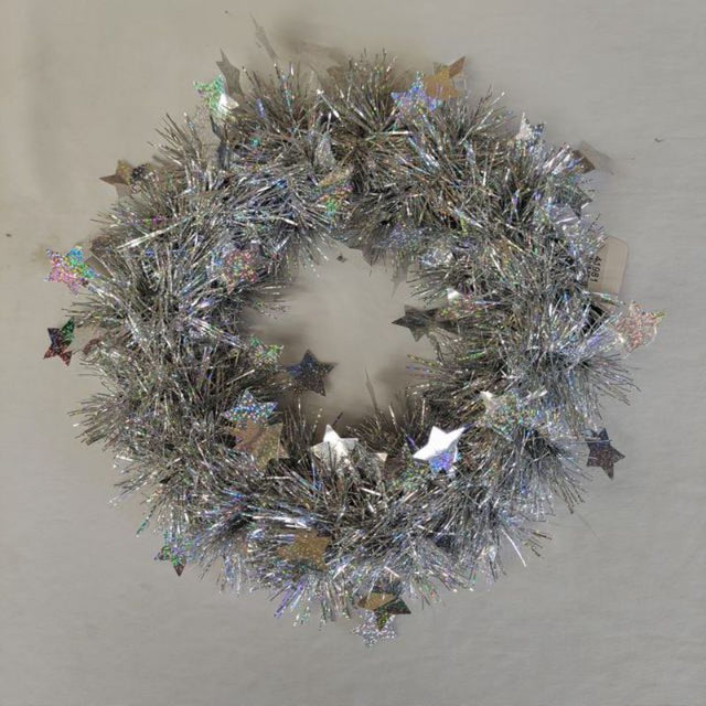 Set of 6 elegant 25cm silver Christmas garlands, perfect for enhancing holiday decor and creating a festive atmosphere.