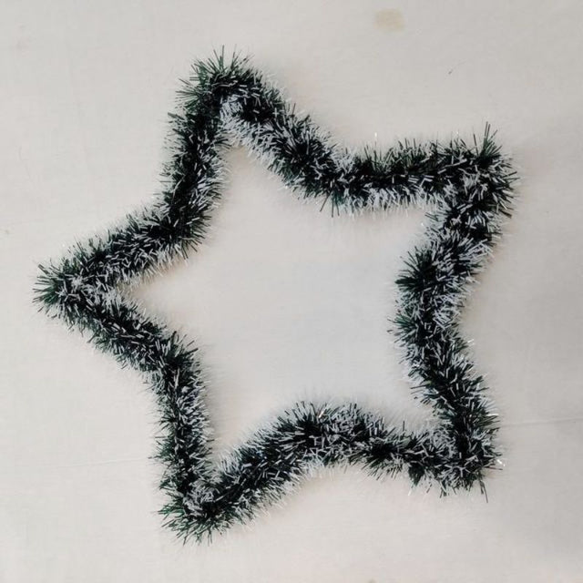 Set of 6 elegant 32cm star-shaped Christmas pendants with a delicate white edge for festive decor.
