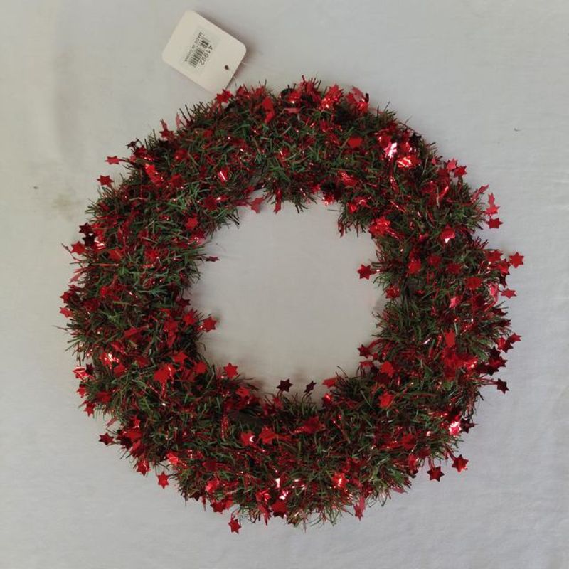 Vibrant red 30cm Christmas garland set of 6, perfect for festive decor and holiday celebrations.
