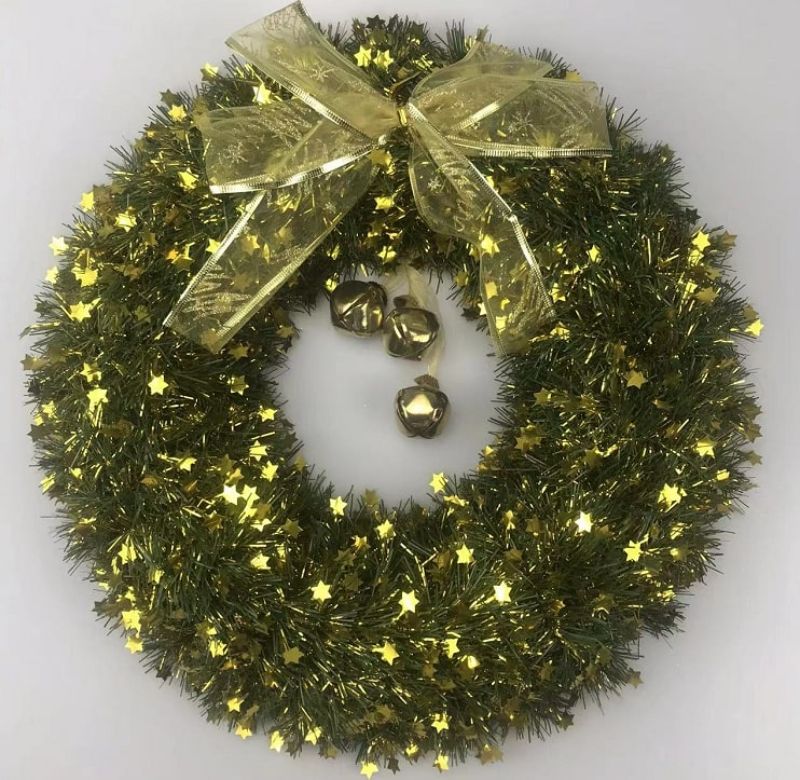 Set of 6 elegant 40cm Christmas garlands adorned with shimmering silver stars for festive decor and events.