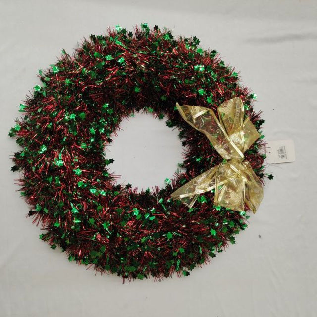 Christmas garland set of 6 with green five-star accents, perfect for festive home decor, 40cm long each.