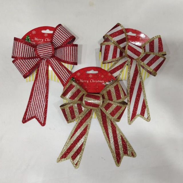 Vibrant assorted Christmas bows (6pcs) for festive gift-wrapping and decorating, adding cheer to any holiday celebration.