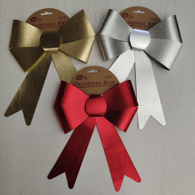 Assorted Christmas bows set of 6, perfect for gifts, decor, and crafts, adding festive elegance to any holiday celebration.