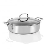 Stanley Rogers 28cm non-stick chef's pan with stainless steel matrix, perfect for even cooking and easy food release.