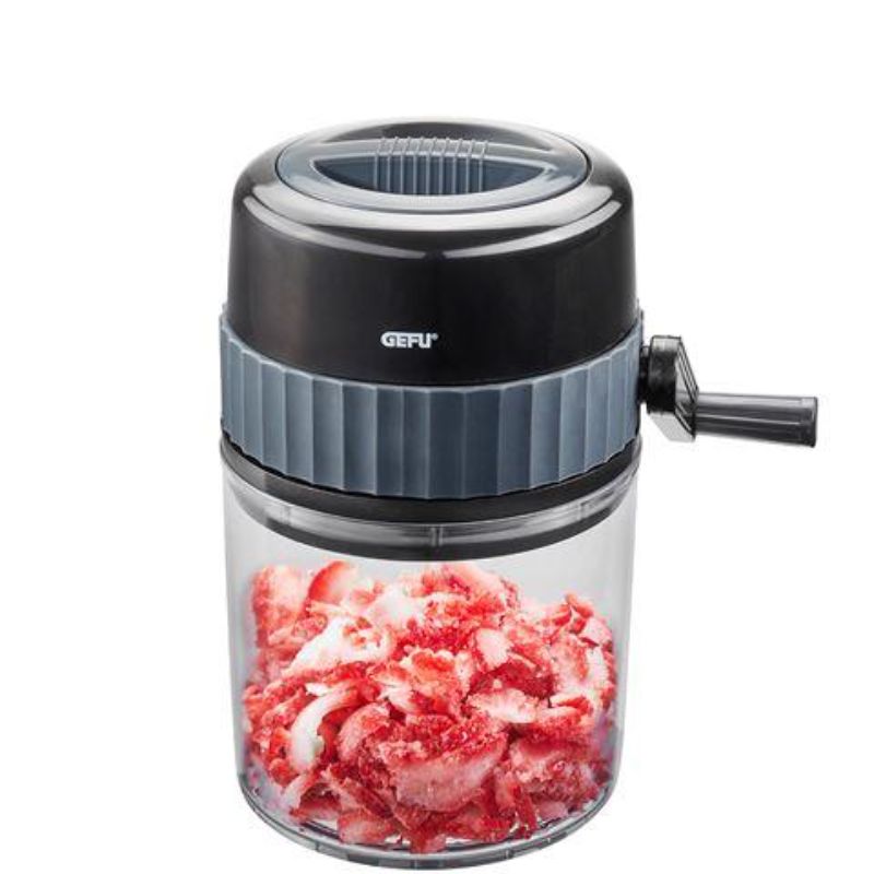 Gefu Slush Ice Crusher for creating slushies and cocktails; features stainless steel blades and an easy crank mechanism.