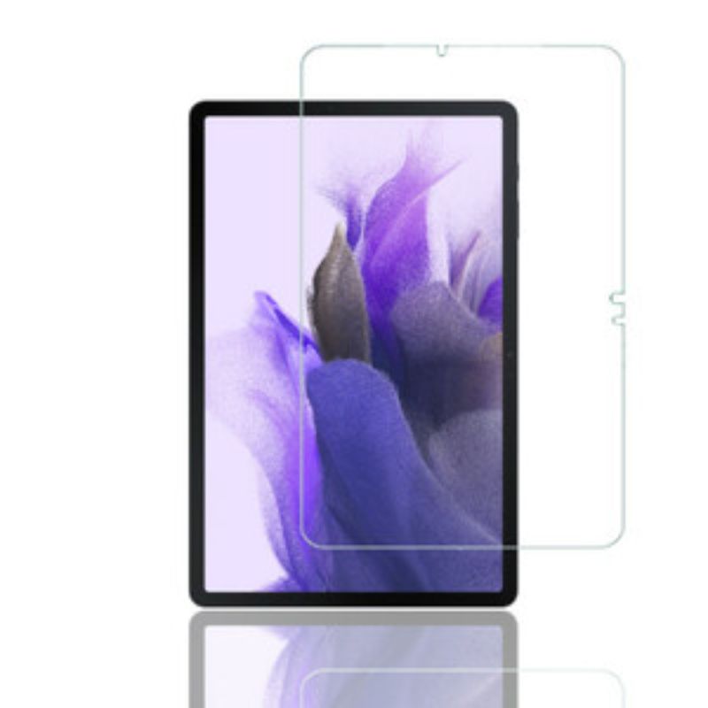 Tempered glass screen protector for Samsung Galaxy Tab S7 FE, ensuring protection from scratches and maintaining touch sensitivity.