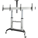 StarTech.com Display Cart showcasing two adjustable shelves, sturdy aluminum frame, and smooth-rolling casters for mobility.