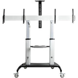 StarTech.com Display Cart with 2 adjustable shelves, 109.77 kg capacity, 4 casters for easy mobility and AV equipment display.