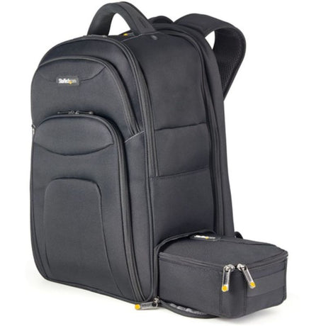 Durable StarTech.com backpack for 17.3" laptops, featuring drop resistance, padded pockets, and removable accessory case.