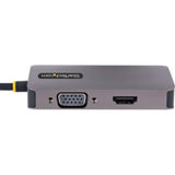 StarTech.com USB-C Multiport Video Adapter connecting USB-C devices to HDMI, DVI, and VGA displays with 4K resolution support.