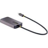 StarTech.com USB-C Multiport Video Adapter for HDMI, DVI, and VGA connections, supporting 4K 60Hz and dual mirrored 1080p displays.