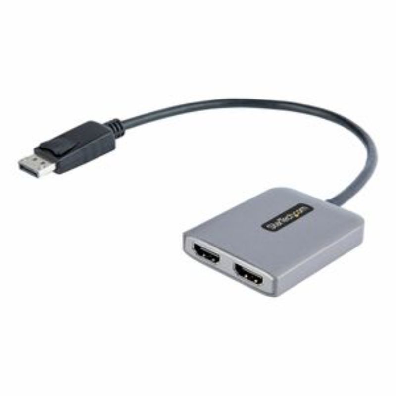 StarTech.com DP to Dual HDMI MST HUB, Dual HDMI 4K 60Hz, 2 Port DisplayPort Mult