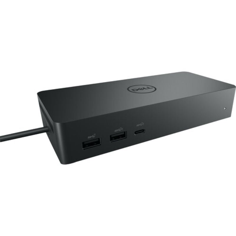 Dell Universal Dock UD22 with 5K resolution, supports 3 displays, 130W power delivery, and universal USB-C connectivity for efficiency.