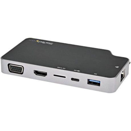 StarTech.com Docking Station with HDMI/VGA, 4K support, 100W Power Delivery, and MicroSD card reader for laptops.