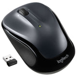 Dark silver Logitech M325s wireless mouse, compact design, micro-precise scrolling, ideal for small hands and portability.