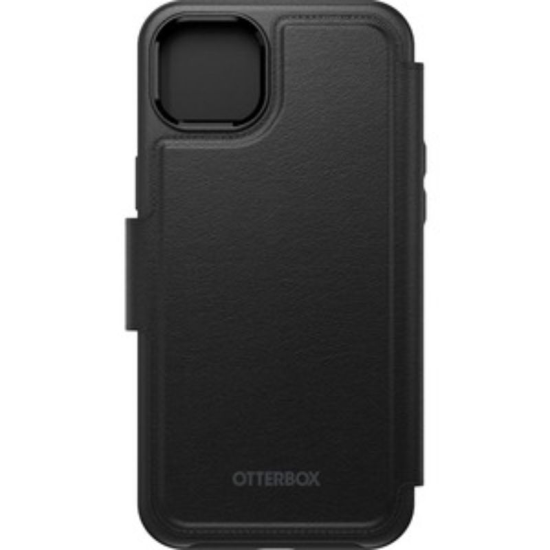 OtterBox Folio case for iPhone 14 Plus in black, featuring card slots, screen protection, and MagSafe compatibility.