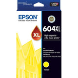 Epson 604XL Yellow Ink Cartridge for vibrant, long-lasting prints; yields up to 2,600 pages; easy to install for Epson printers.