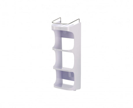 Joseph Joseph Capsule Compact 4-Tier Shower Shelf with self-draining top and easy-load pockets for organized bathroom storage.