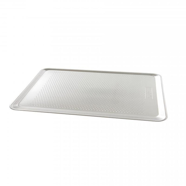 Nordic Ware Naturals® perforated half sheet for even baking; ideal for crisping bread, pastries, and pizza.