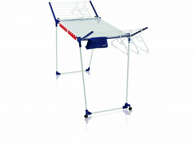 Leifheit Pegasus 200 Solid Deluxe mobile clothes dryer with 20m line, holders for small items, and soft drying mesh.