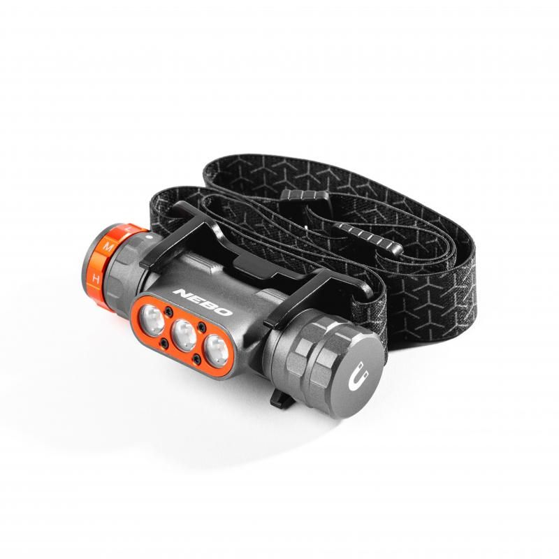 Bright Nebo Transcend TM headlamp with 1500 lumens Turbo Mode, USB-C rechargeable, waterproof, and versatile light settings.