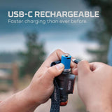 Nebo Transcend TM headlamp: 1500 lumens, USB-C rechargeable, waterproof design with multiple brightness modes for outdoor activities.