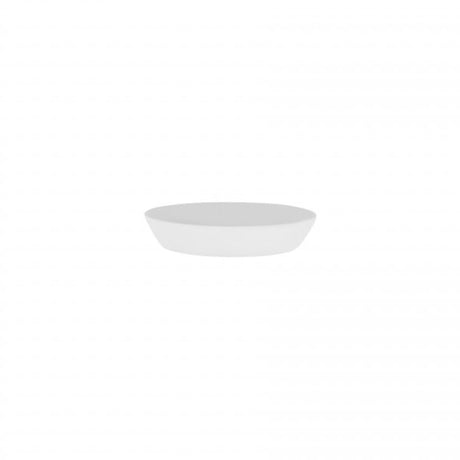 Elegant 23cm round white porcelain bowl, perfect for enhancing any dish; durable, dishwasher, microwave, and oven safe.