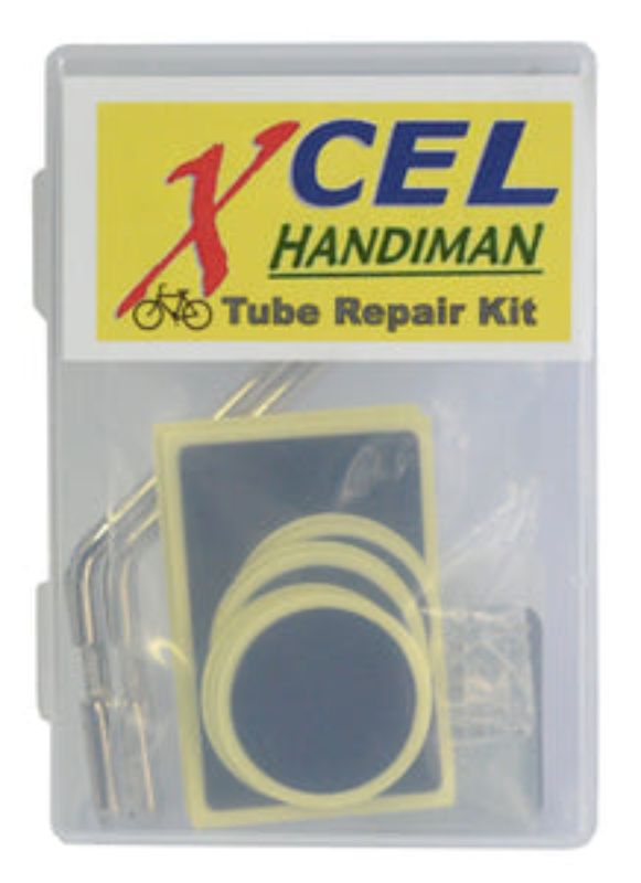 BICYCLE TUBE REPAIR KIT XCEL includes durable patches, adhesive, and a tire lever for quick bike tire fixes on the go.