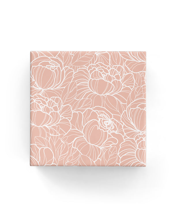 Wrapping Paper - 60cm Peonies on Matte Dusty Pink (Roll)