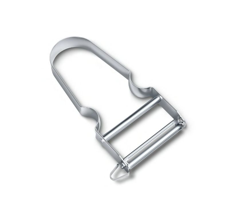 Victorinox Star Peeler with ergonomic stainless steel handle and ultra-sharp pivoting blades for effortless peeling.