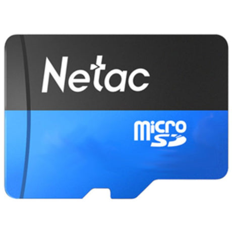 Netac P500 16GB microSDHC card with adapter, 80MB/s speed, durable for HD video, perfect for smartphones and cameras.